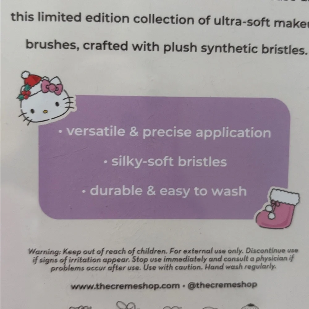 NIB The Creme Shop Hello Kitty holiday  5 brush set